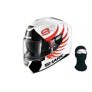 SHARK Casque intégral Skwal Lorenzo blanc rouge + Cagoule
