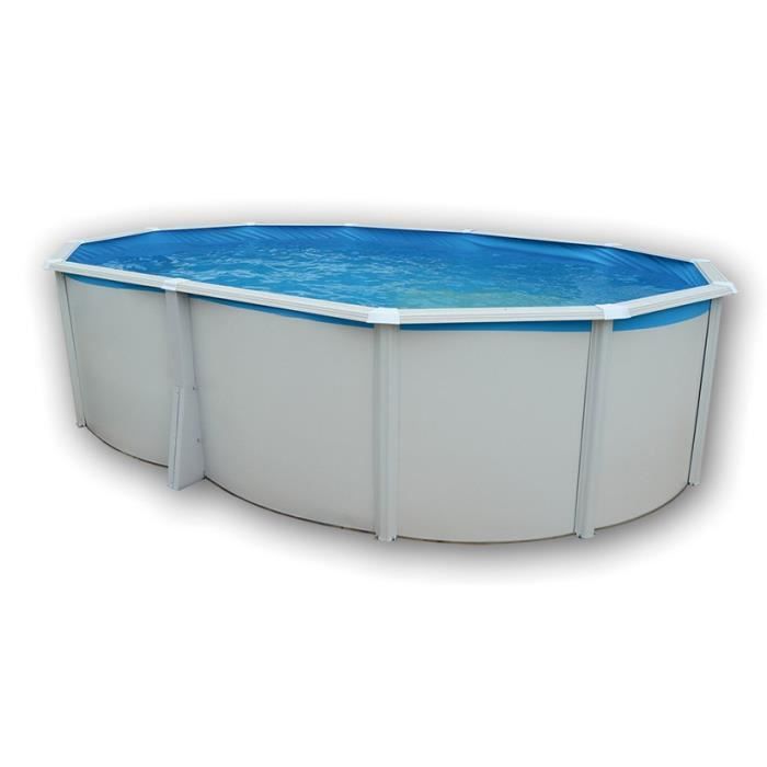 TOI Piscine ovale Ibiza en acier - 21500 L - 550 x 366 x 132 cm - Avec système de filtration
