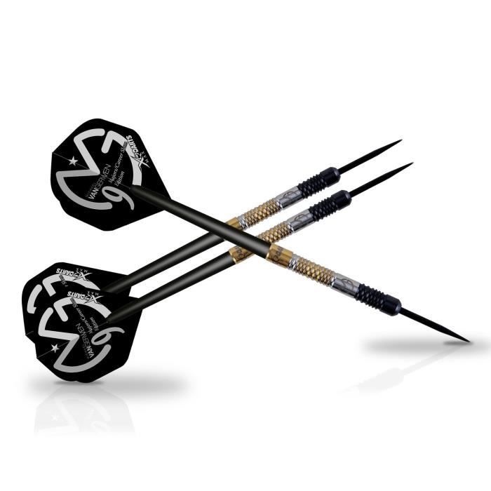 XQ Max Fléchettes de 21 grammes Michael van Gerwen Edition Career Slam - 90% tungstène - Pointe acier
