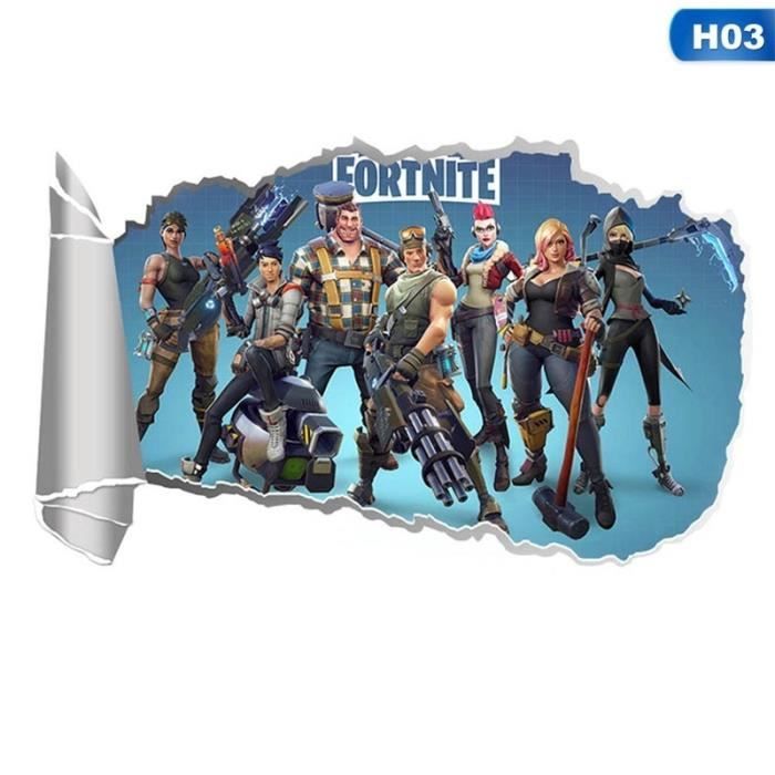 60x45cm 3d fort des autocollants muraux amovibles royaux pour les garcons de papier peint de vinyle de salon decorer h03 - chambre gamer papier peint fortnite
