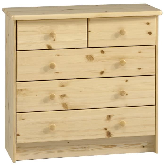 Table Tiroirs Hartford Massif De Pin Large Finition En Chevet 5 Rc5qL34Aj