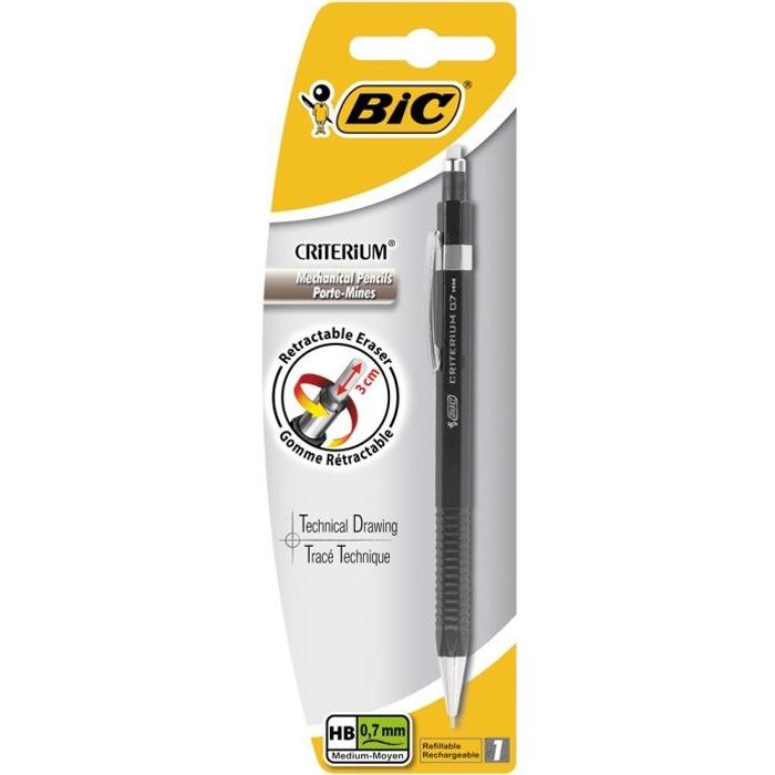BIC® - Porte-mines rechargeable Criterium® - 0,7 HB - Corps plastique noir