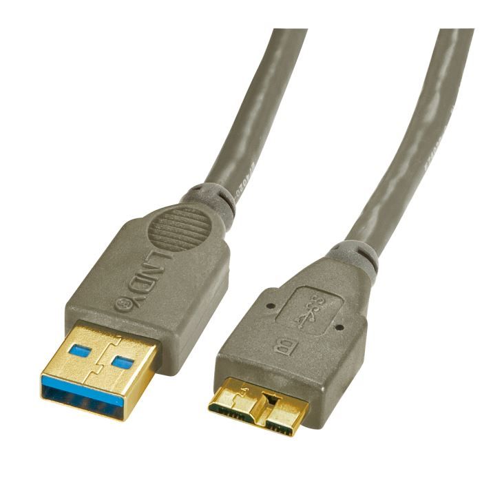 LINDY Câble USB 3.0 type A / micro-B - Anthracite - 1m