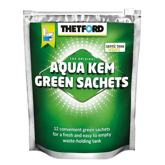 THETFORD Sachets Aqua-Kem vert de 12 recharges - Traitement écologique des toilettes