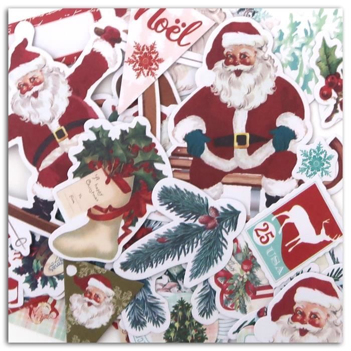 TOGA Lot de 54 Formes découpées - Imprimées Dear Santa