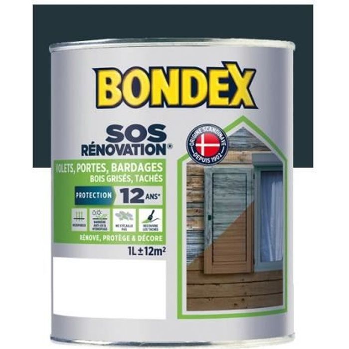 Bondex Lasure Opaque Pour Rénovation Volets Gris Anthracite Ral