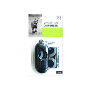 MPETS Distributeur de sacs ? excréments DOG WASTE BAG DISPENSER - Pour chien - 1 capsule + 2x15 sacs - Noir