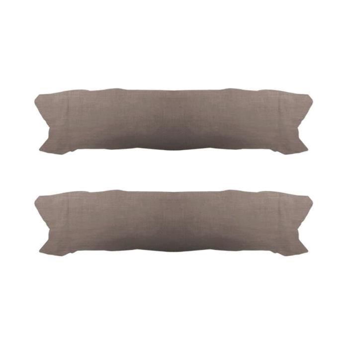 TODAY Lot de 2 taies de traversin 45x185cm Bronze