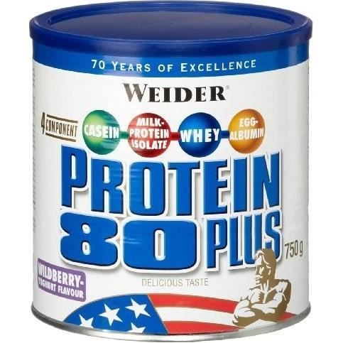 WEIDER Boîte de Protein 80+ Fruits Rouges 750g