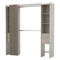 AMENAGEMENT DRESSING DANA Kit dressing extensible + rideau contemporain AMENAGEMENT DRESSING DANA Kit dressing extensible + rideau contemporain