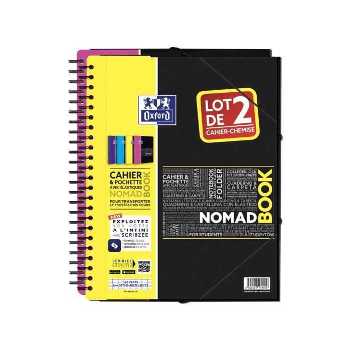 OXFORD 2 nomadbook intégral A4 - 160p seyès perforées - 90g