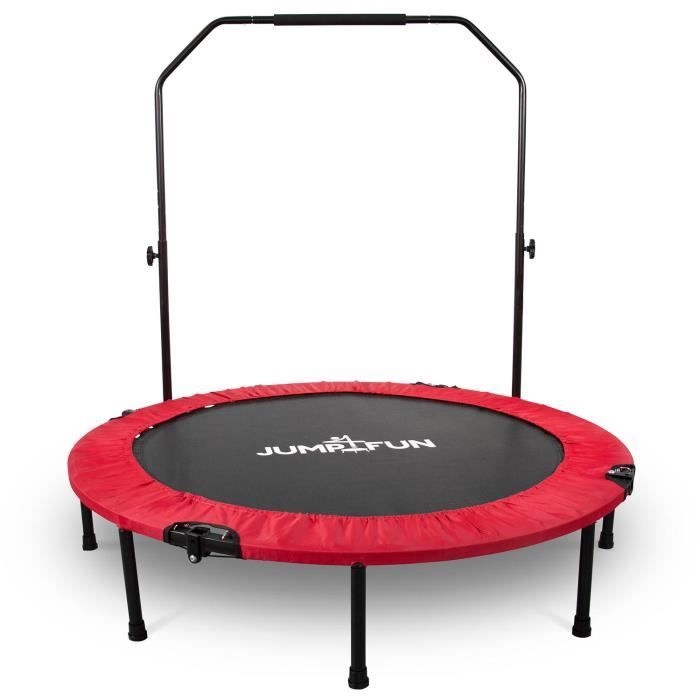Mini Trampoline Fitness Jump4fun Double-Bar Pliable 122cm rouge