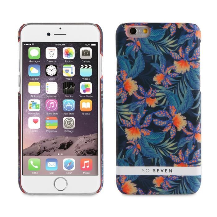 SO SEVEN Bundle JARDIN HIVER Coque + PB 2600 ORANGE Bleu IPHONE 6/6S
