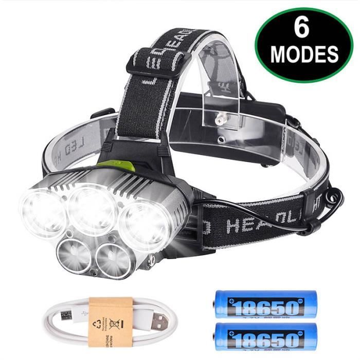 Batteries Puissante 5 Eclairage Frontale Ultra Rechargeable 2 Lampe sQChdtr