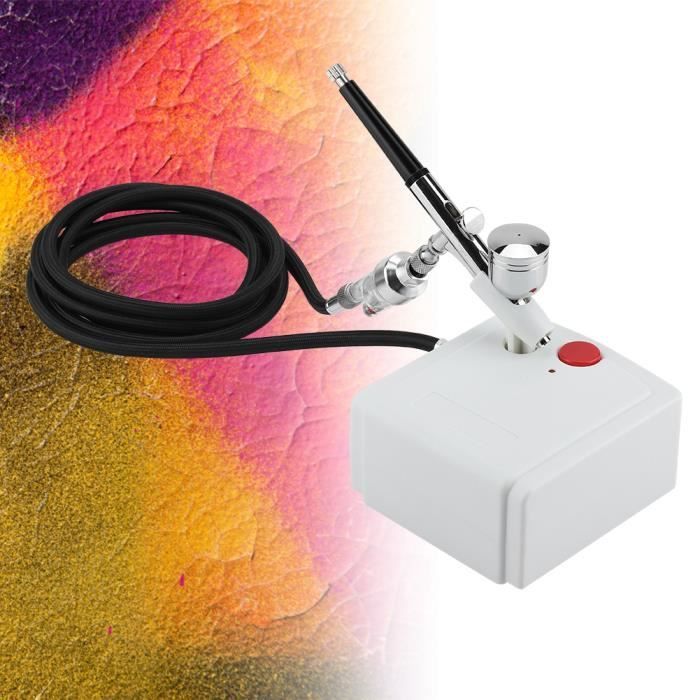 Kit Aérographe De Double Action Pompe Blanc Pistolet à Air Comprimé