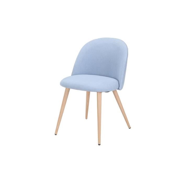 Chaise Scandinave Iris Tissu Avec Métal Bleu En Pieds 8nOwPkX0