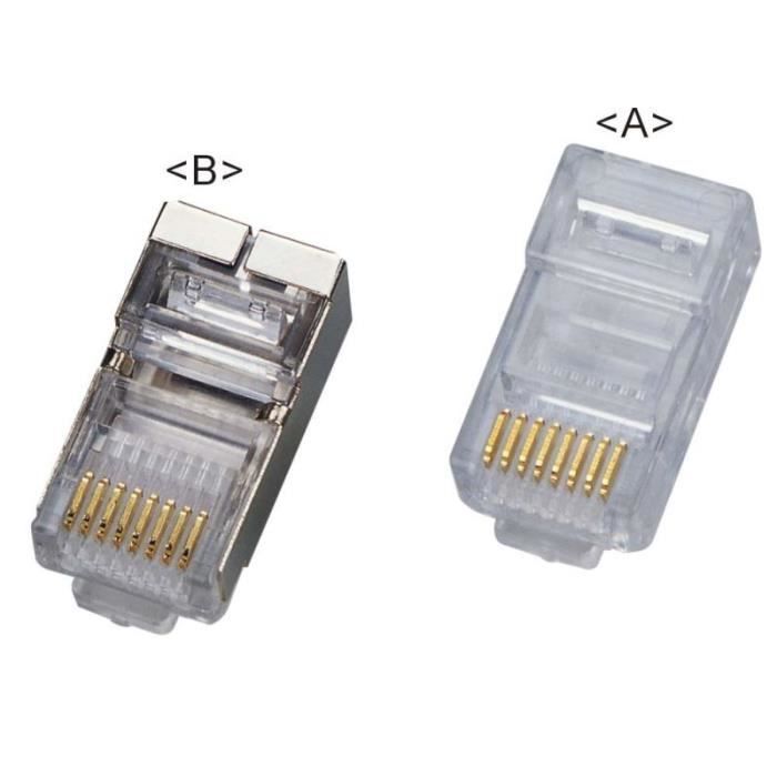 Connecteur RJ45 88 Cat. 6 blindé sachet de 10 Prix pas cher Cdiscount