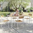 Salon de jardin en bois d\'acacia FSC et métal 4 personnes - Achat ... Salon de jardin en bois d\'acacia FSC et métal 4 personnes - Achat ...