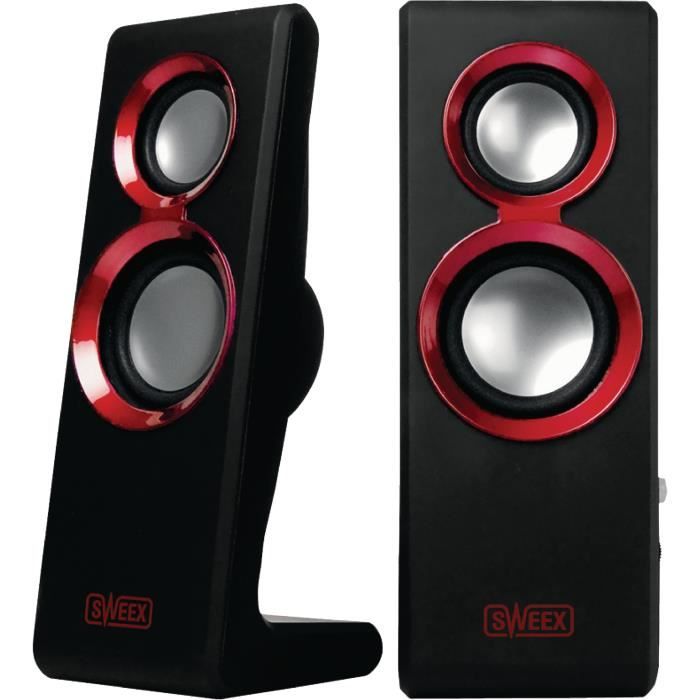 Sweex Haut parleur USB - 2.0 - 20 Watts Rouge
