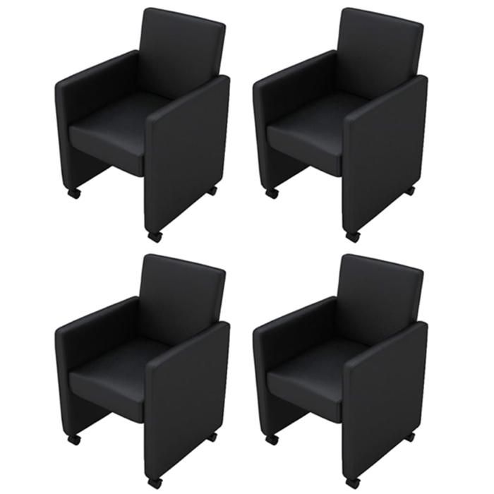 Fauteuil à roulettes noir (lot de 4) - Achat / Vente ...