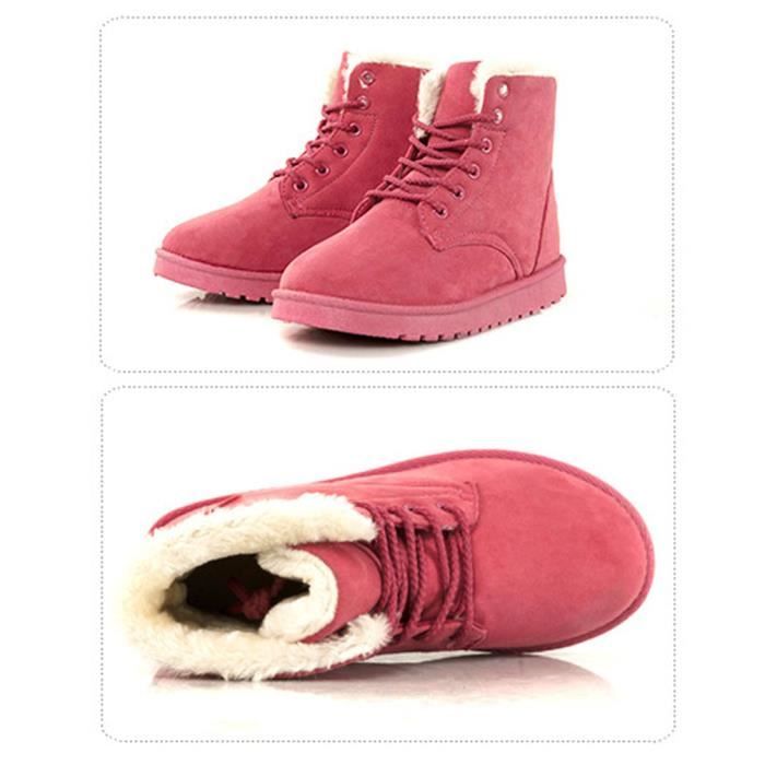 Matelass Coton boot En beige Fille 1 A Femme noir Rouge Lacets gris Grand Hee Snow w0XqIn