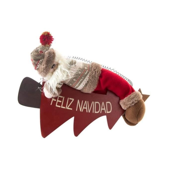 Personnage de Noël : Père Noël en tissu 37 cm