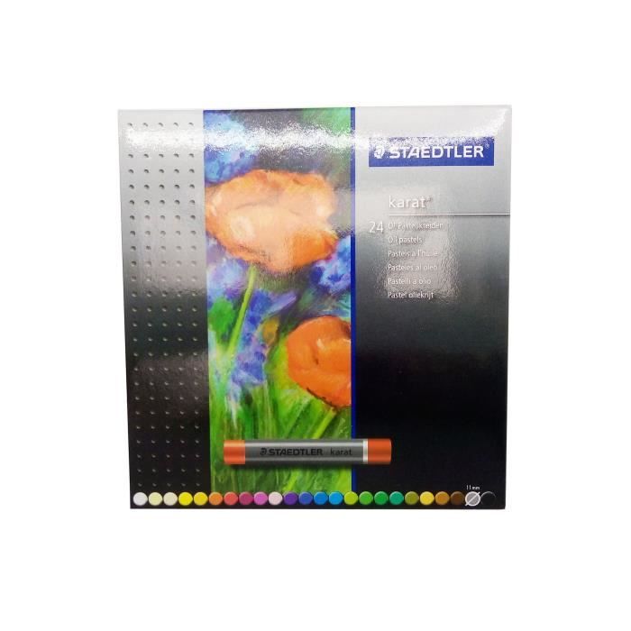 PANDURO Boîte de 24 pièces de Pastel à l'huile Staedtler - Pigmentés, couleurs claires et permanentes