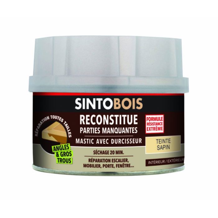 Sintobois Mastic à Bois Avec Durcisseur Ls Boîte 500 Ml 550 G