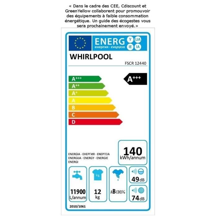 Lave-Linge Hublot  FSCR124401
