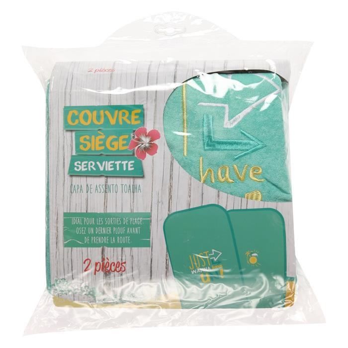 Couvre siège serviette plage - 2 pièces