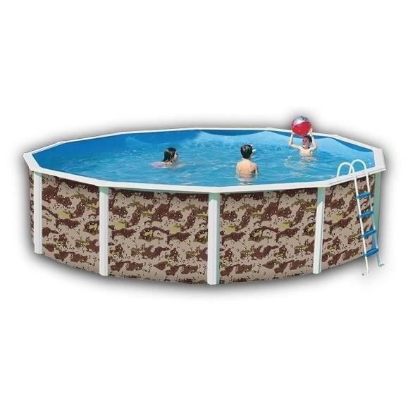 CAMOUFLAGE Piscine en acier circulaire 640x120