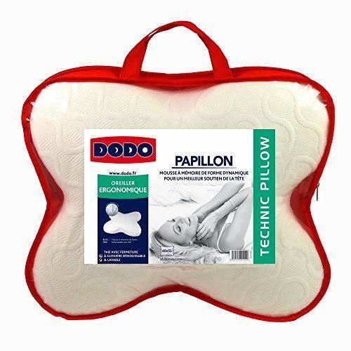 DODO Oreiller à mémoire de forme PAPILLON - 100% polyester - 40x50 cm