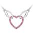 Élégant Coeur Rouge Strass Ailes d/'Ange Amour Pendentif Plaqué Argent Collier
