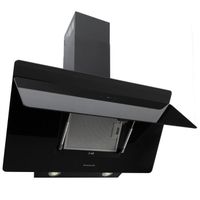 hotte murale cuisine aspirante 90 cm verre noir 2x lampe