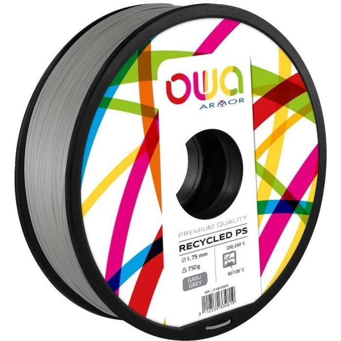 OWA Bobine de Filaments pour imprimante 3D - PS - Gris