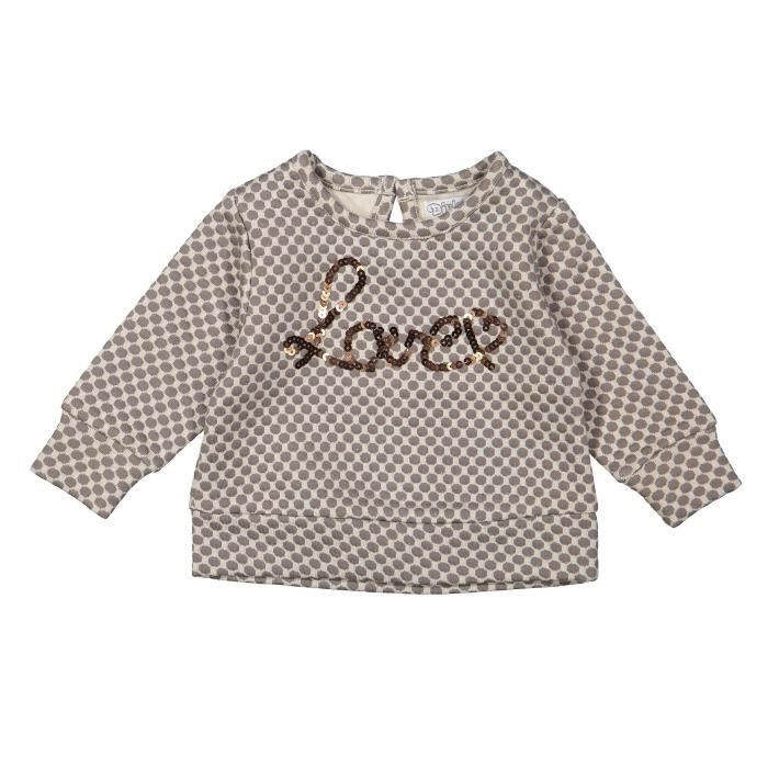 DIRKJE Pull à Message Lover Beige Bébé Fille