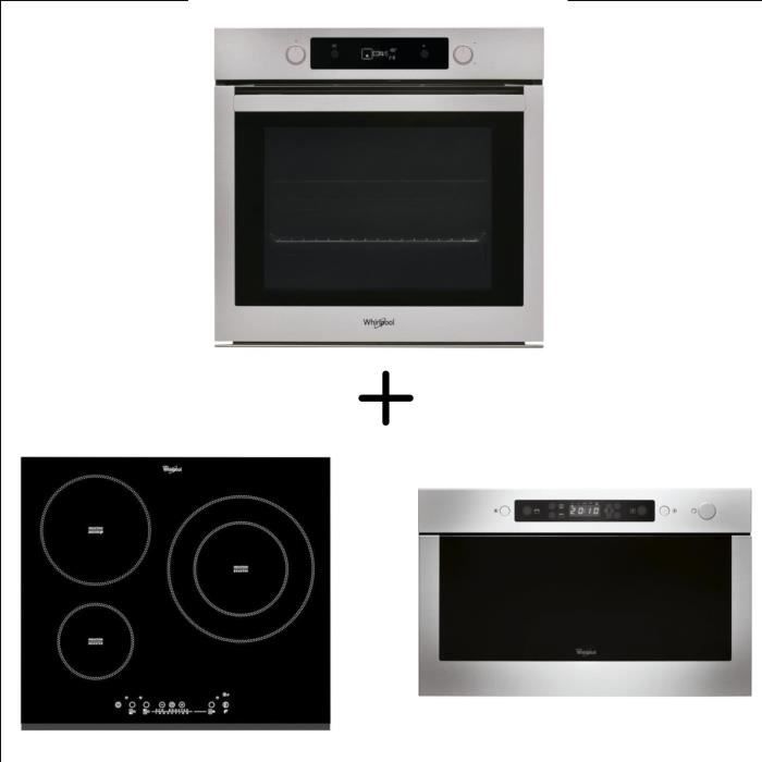 WHIRLPOOL OAKP9481CIX - Four électrique - Chaleur tournante + ACM860BF - Table de cuisson induction + AMW423IX - Micro-ondes