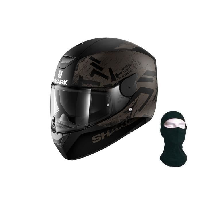 SHARK Casque intégral D Skwal Hiwo déco noir mat + Cagoule