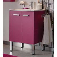MEUBLE VASQUE - PLAN Alterna Meuble WOODSTOCK 2 portes fuschia 60cm Réf MEUBLE VASQUE - PLAN Alterna Meuble WOODSTOCK 2 portes fuschia 60cm Réf