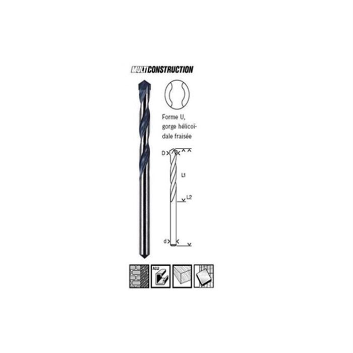 BOSCH Forets polyvalents Multi Construction - 6 x 60 x 100 mm - d 5,5 mm