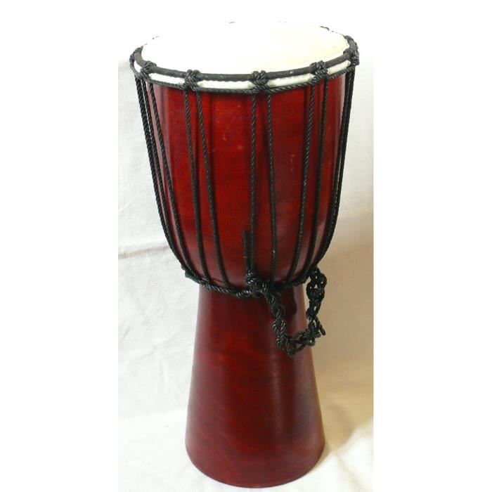 Djembe Tambour 50cm En Bois Peint - Peau De Chèvre Tendue - Son Riche Et Chaleureux - Fabriqué Main équitable