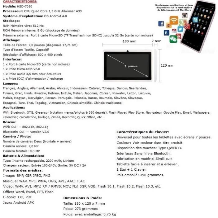 Mega PACK- Tablette blanche numérique Wifi3