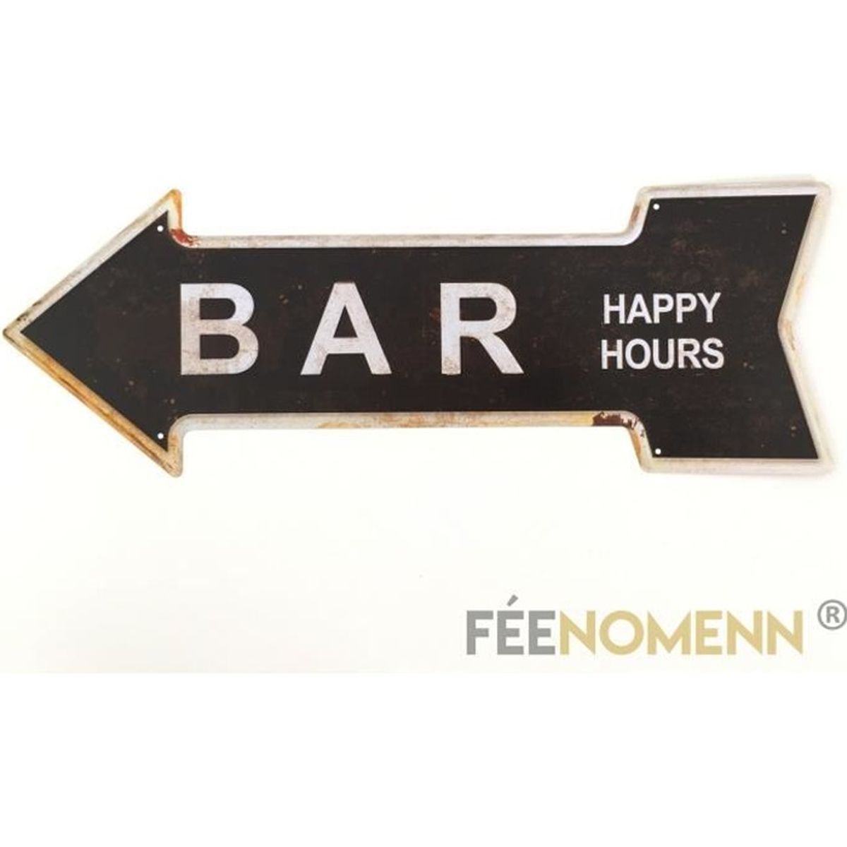 Plaque Métal Déco Vintage Bar Happy Hours (16x45cm) Achat / Vente