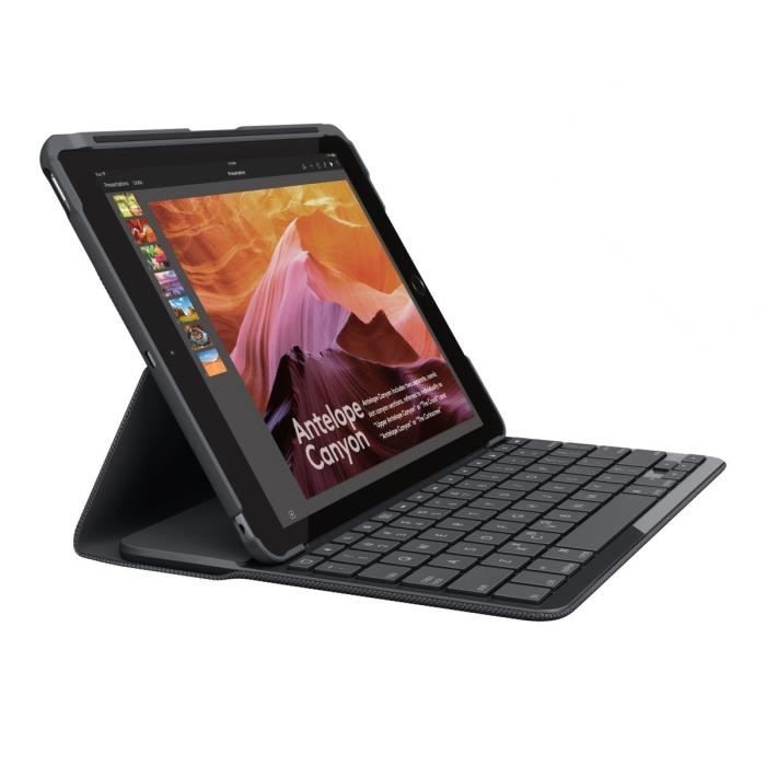 Logitech Slim Folio Étui avec clavier Bluetooth intégré pour iPad 9.7