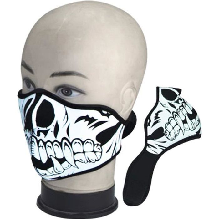 Masque Protection Demi Cagoule Neoprene Ghost Tete de mort Skull Taille