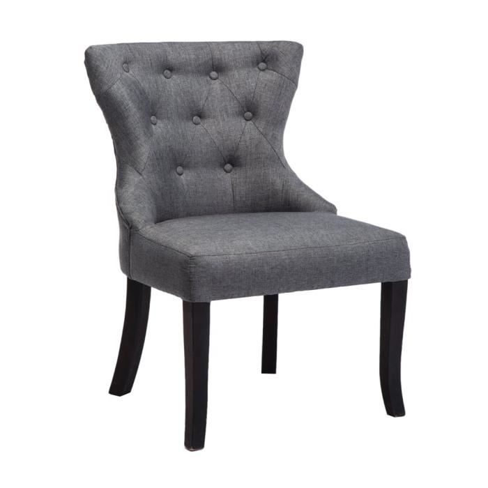 Outad Chaise En Bois Massif Revêtement Hévéa Salon Pieds De Tissu 1JFKcl