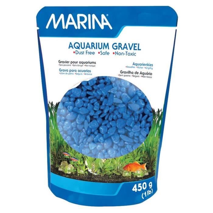 MARINA Gravier Deco bleu - 450 g - Pour aquarium