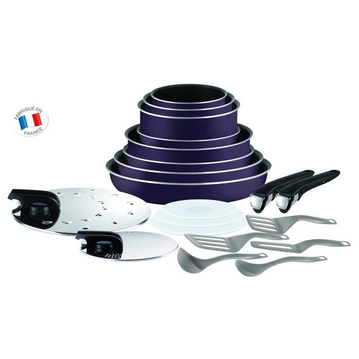 TEFAL INGENIO ESSENTIAL Batterie de cuisine 20 pièces L2029702 16-18-20-24-26-28cm Tous feux sauf induction