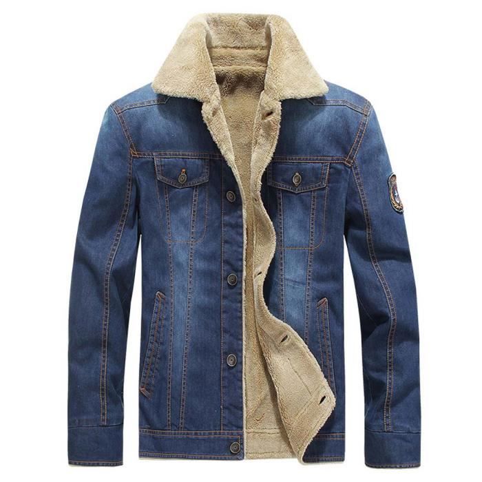 Veste Jean En Epaisse Hiver Molleton Homme Chaude Casual qCOrqwz