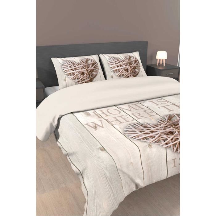 Housse de couette 200x200 taupe - Achat / Vente pas cher